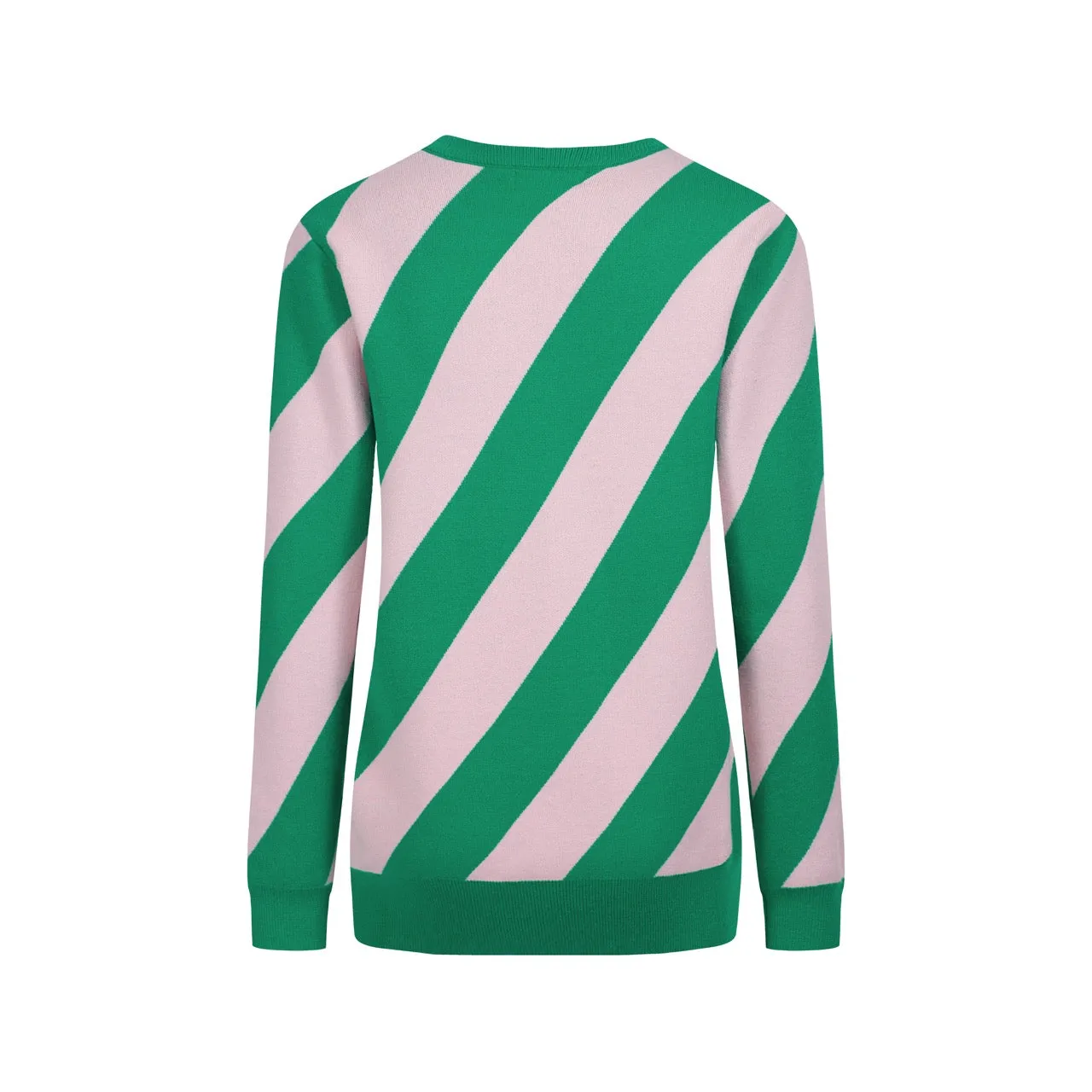 Women's vintage green striped knit T-shirt