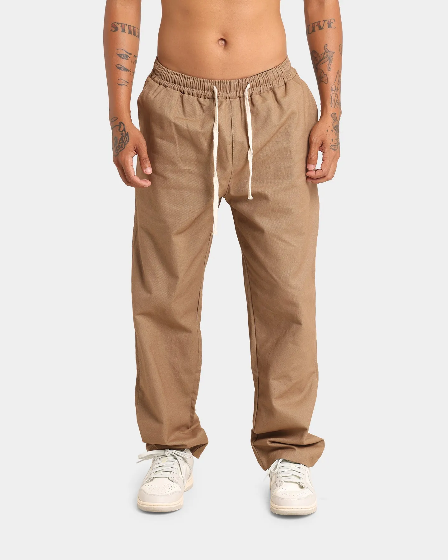 XXIII Horacio Wide Leg Chino Pants Khaki/Brown