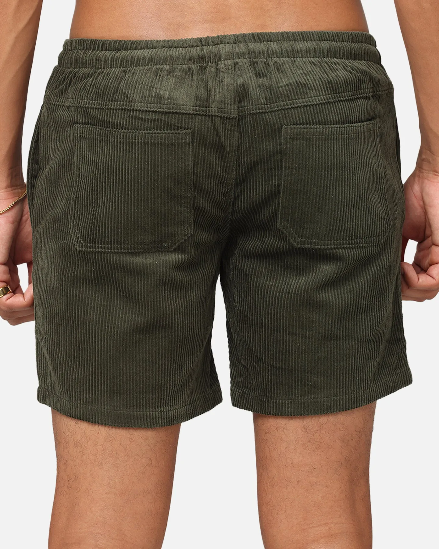 XXIII Riven Corduroy Shorts Dark Green