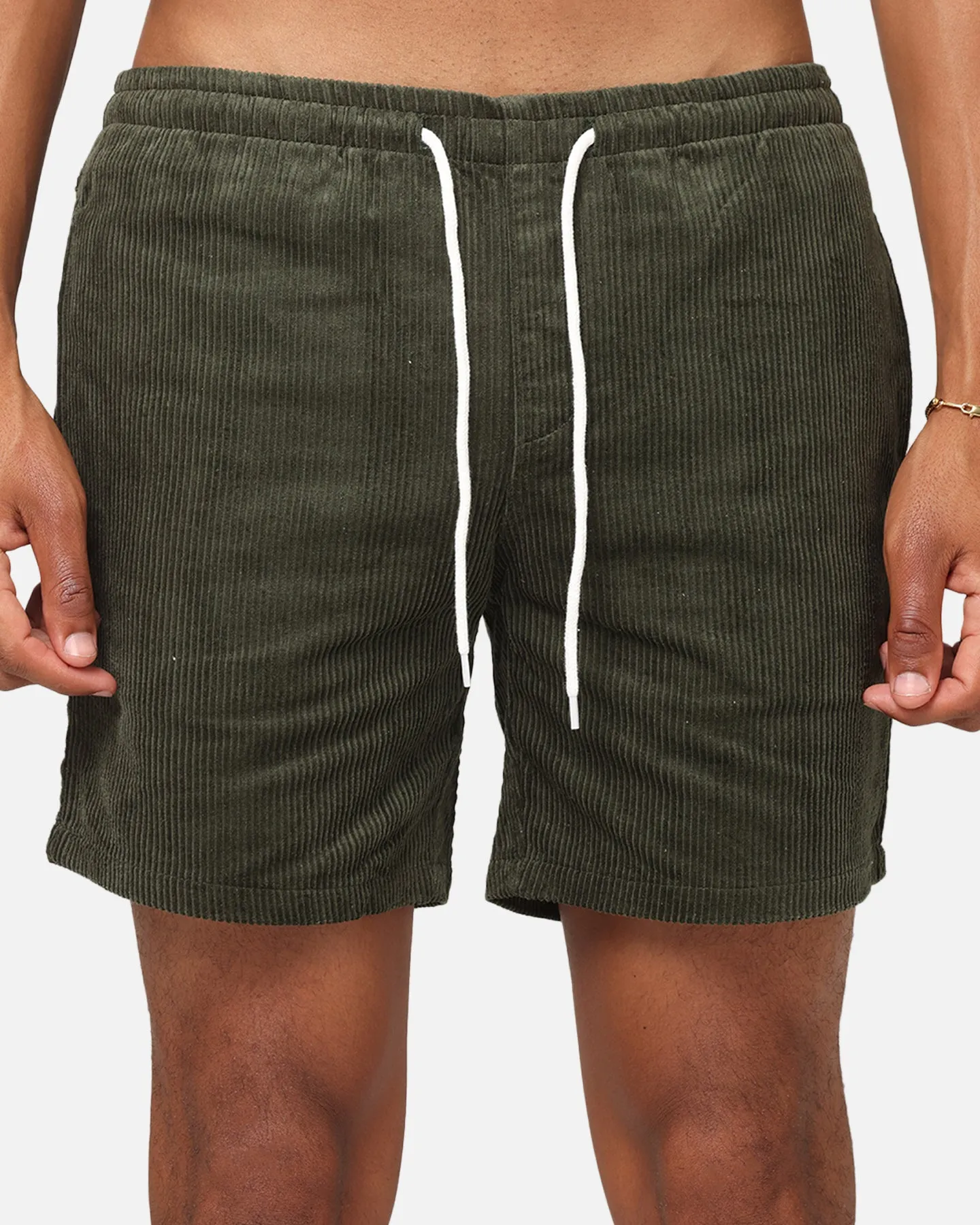 XXIII Riven Corduroy Shorts Dark Green