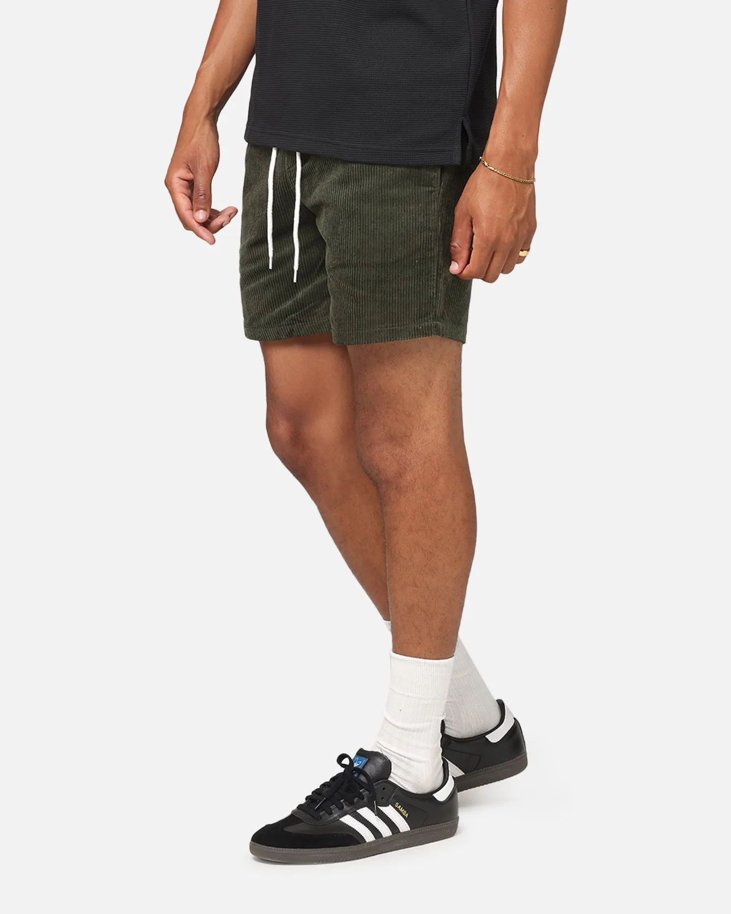 XXIII Riven Corduroy Shorts Dark Green